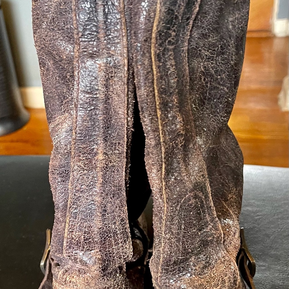 Frye Brown Leather Combat Boots - Picture 5 of 11